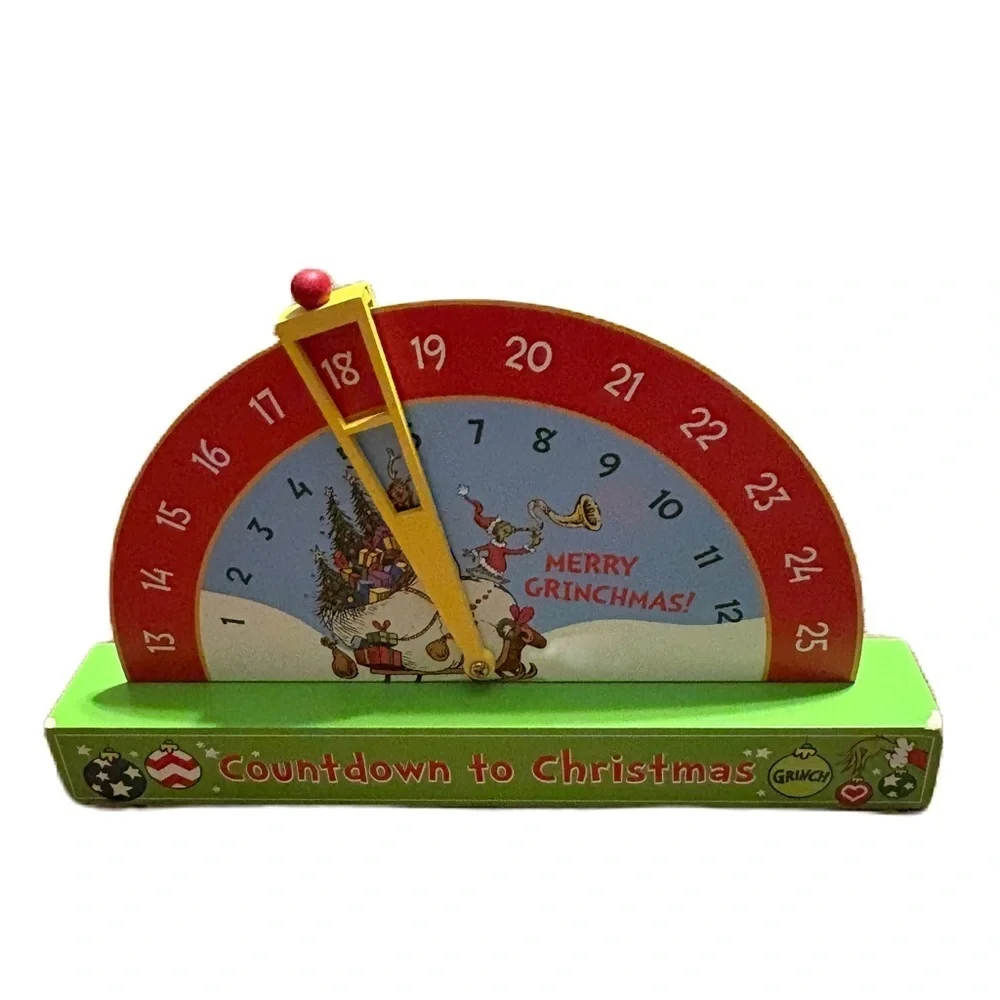 Grinch Christmas Countdown Calendar NEW Wood Dr. Seuss Red Green